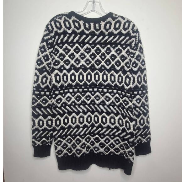 Ann Taylor black white wool blend tunic sweater - small - Picture 3 of 5